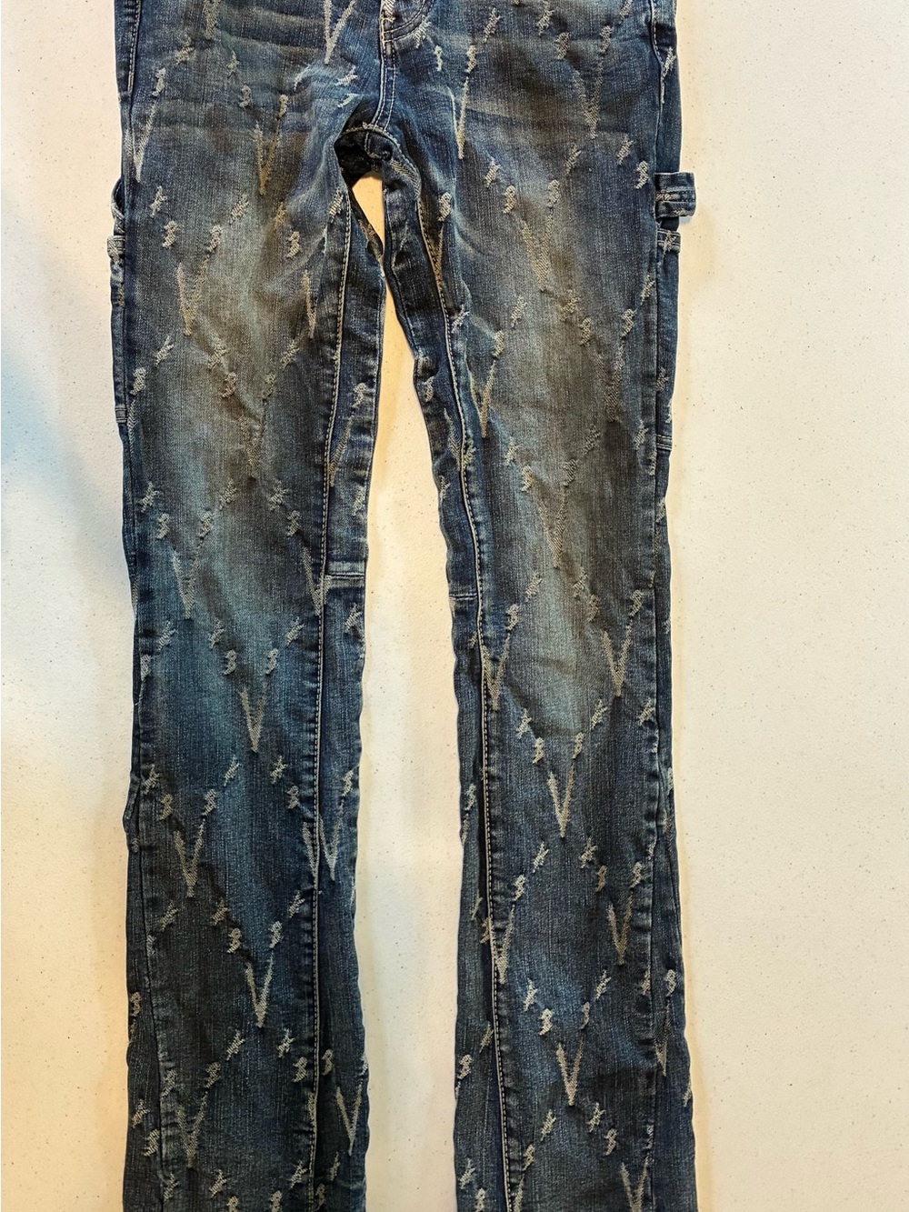 Men's Skinny Distressed Blue Jeans